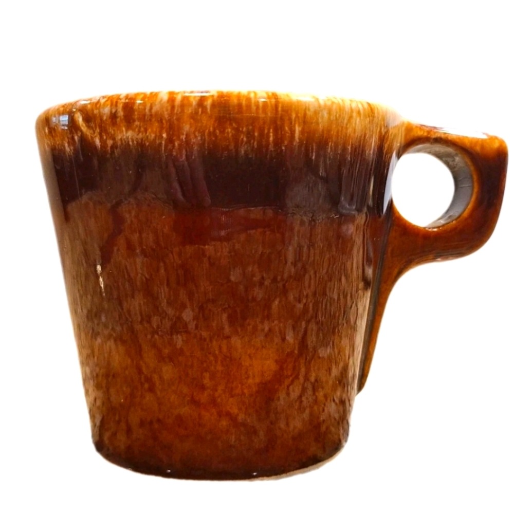 Vintage Hull Pottery Brown Drip Glaze USA Coffee Tea Cup Mug Oven Proof NMC